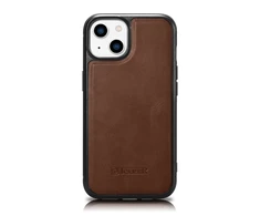 iCarer Leather Oil Wax Genuine Leather Apple iPhone 14 Plus (MagSafe Compatible) dėklas telefonui rudos spalvos (WMI14220719-BN)