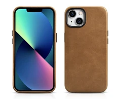 iCarer Oil Wax Premium Leather Apple iPhone 14 Plus Magnetic Leather with MagSafe dėklas telefonui rudos spalvos (WMI14220703-TN)