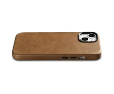 iCarer Oil Wax Premium Leather Apple iPhone 14 Plus Magnetic Leather with MagSafe dėklas telefonui rudos spalvos (WMI14220703-TN)