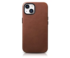 iCarer Oil Wax Premium Leather Apple iPhone 14 Plus Magnetic Leather with MagSafe dėklas telefonui rudos spalvos (WMI14220703-RB)