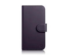 iCarer Wallet 2in1 Apple iPhone 14 Leather atverčiamas Anti-RFID Dark dėklas telefonui violetinės spalvos (WMI14220725-DP)