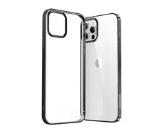 Joyroom New Beautiful Series ultra plonas with electroplated frame iPhone 12 Pro Max dėklas telefonui juodos spalvos (JR-BP796)