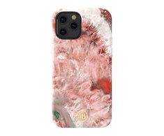 Kingxbar Agate Series dekoruotas spausdintu Agate iPhone 12 mini telefono dėklas raudonos spalvos