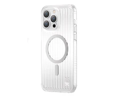 Kingxbar PQY Go Out Series magnetic Apple iPhone 14 Pro MagSafe dėklas telefonui sidabrinės spalvos