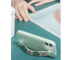 Kingxbar Sweet Series su Swarovski kristalais iPhone 12 mini telefono dėklas žalios spalvos
