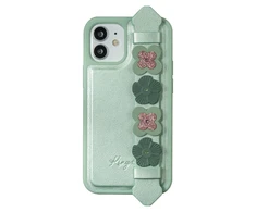 Kingxbar Sweet Series su Swarovski kristalais iPhone 12 Pro Max telefono dėklas žalios spalvos