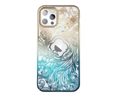 Luxury Apple iPhone 14 Plus Kingxbar Phoenix Crystals – dėklas telefonui aukso ir mėlynos spalvos