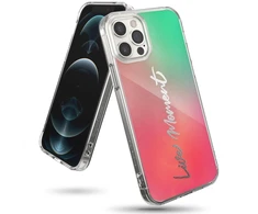 Ringke Fusion Design PC TPU Bumper iPhone 12 Pro Max dėklas telefonui rožinės ir žalios spalvos (GNAP0028)