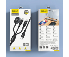 Dudao „Apple Watch A72b8 A12Max+ PD 100W 3in1“ įkroviklio laidas: USB-C „Lightning“ 1,2 m – juodos spalvos
