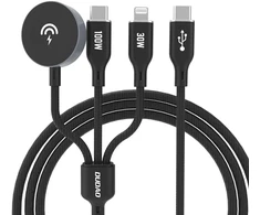Apple Watch Dudao A12Max+ PD 100W 3in1 įkroviklio laidas: USB-C Lightning 1,2m – juodas