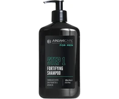 Arganicare Men Step 1 Organic Hair Šampūnas Strengthening &amp; Anti-Hair Loss, 400 ml