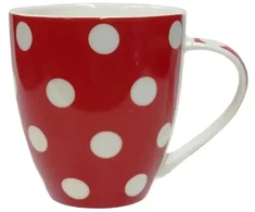 Asi Collection Mug "Dots" 513 ml red with baltas dots