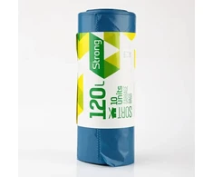 Šiukšlių maišai SORTEX, 120 l, 35 mk, 100 x 70 cm, mėlyni, 10 vnt.