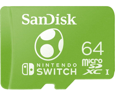 Atminties kortelė SanDisk Nintendo Micro SDXC UHS-I kortelė, skirta Nintendo Switch, Yoshi Edition- 64GB, Iki 100MB/s skaitymo; iki 90MB/s rašyti