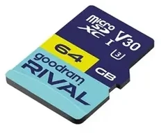 Atminties kortelė GOODRAM Micro SDXC 64GB V30 UHS I U3 RIVAL + adapter