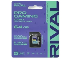 Atminties kortelė GOODRAM Micro SDXC 64GB V30 UHS I U3 RIVAL + adapter
