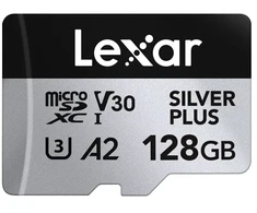 Karta pamięci Lexar High-Performance Sidabrinis Plus Micro SDXC 128GB + adapter