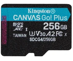 Atminties kortelė Kingston memory card 256GB Micro SDXC Canvas Go Plus Gen4 200MB/s A2 U3 V30