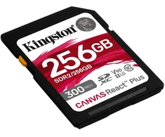 Atminties kortelė Kingston Technologija 256GB Canvas React Plus SDXC UHS-II 300R/260W U3 V90, skirta Full HD/4K/8K