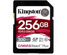 Atminties kortelė Kingston Technologija 256GB Canvas React Plus SDXC UHS-II 300R/260W U3 V90, skirta Full HD/4K/8K