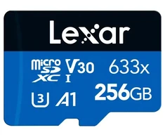 Lexar High-Performance 633x Micro SDXC 256GB memory card + SD adapter