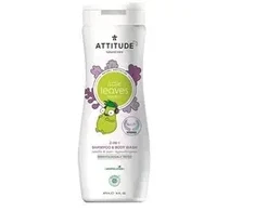 Attitude, „Little Leaves“, 2 viename skalbimo skystis ir šampūnas, kriaušių nektaras ir vanilė, 473 ml