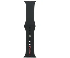 Audi Sport Raudona Logo Silicone Watch Strap for Apple Watch 40 / 41 / 42 mm - juodas