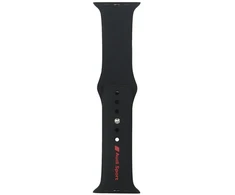 Audi Sport Raudona Logo Silicone Watch Strap for Apple Watch 44 / 45 / 46 / 49 mm - juodas