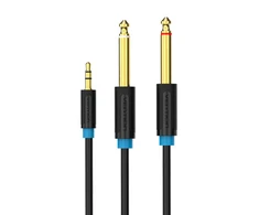 Vention 3.5 mm TRS kištukas iki 2 x 6.35 mm kištukas garso kabelis 1.5 m ventiliacijos BACBG (juodas)