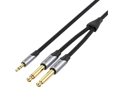 Garso kabelis, iš 3,5 mm mini lizdo į 6,35 mm 2 kištuką, Vention BARHK, 8 m