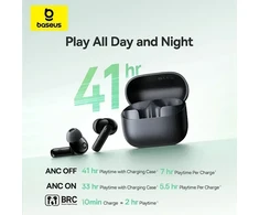 Ausinės Baseus Bass BF1 NC In-Ear True Belaidės Earphones Baby Rožinė