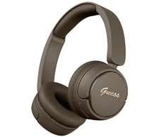 Guess Script Metal Logo belaidės ausinės rudos spalvos