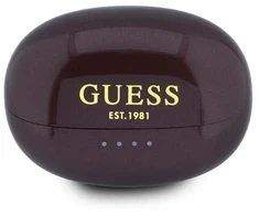 Guess Metallic Finish Classic Logo OWS belaidės ausinės Burgundy