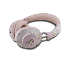 Guess PU 4G Metal Logo ENC belaidės ausinės rožinės spalvos