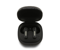 Guess PU 4G Metal Logo ENC TWS belaidės ausinės juodos spalvos