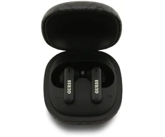 Ausinės Guess PU 4G Script Logo ENC TWS Belaidės Earphones Juodas