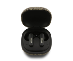 Guess PU 4G Metal Logo ENC TWS belaidės ausinės rudos spalvos