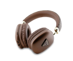 Guess PU Leather 4G Triangle Logo belaidės ausinės rudos spalvos