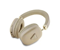 Guess Saffiano PU Leather Triangle Logo belaidės ausinės aukso spalvos