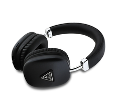 Guess Saffiano PU Leather Triangle Logo belaidės ausinės juodos spalvos