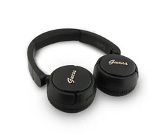 Guess Script Metal Logo belaidės ausinės juodos spalvos