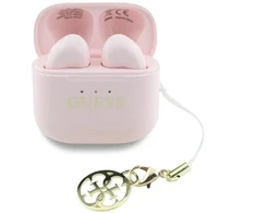 Ausinės TWS Guess Glossy Effect Printed Classic Logo &amp; Charm rožinė
