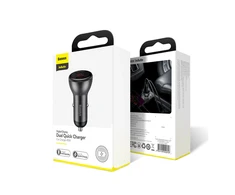 Baseus įkroviklis su skaitmeniniu ekranu Dual QC3.0 45W 5A - Pilkas
