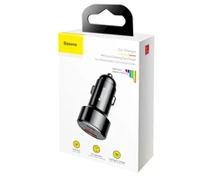 Dėklas Baseus Magic USB + USB-C QC 4.0 PD 45W automobilinis įkroviklis - juodas