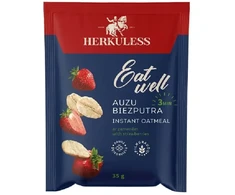 Auzu pārslu biezputra HERKULESS, ā/p, ar zemeņu gabaliņiem, 35g