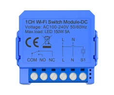 „Avatto WSM16-DC-1“ WiFi jungiklis, 1 kanalo, sauso kontakto, nuolatinės srovės