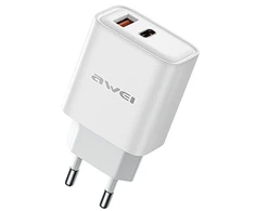 Įkroviklis Awei PD81-EU 22.5W USB-A/USB-C baltas