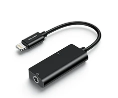 2in1 iPhone Lightning Adapteris - iPhone Lightning + Jack 3.5 AWEI (CL-121) juodos spalvos