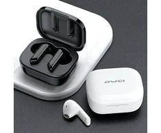 Awei Bluetooth 5.0 T36 TWS ausinės + įkrovimo stotelė balta