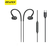 AWEI Stereo USB-C ausinės (TC-6) juodos spalvos
